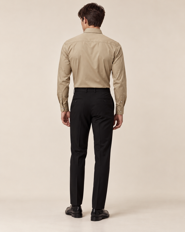 Ilyzly Khaki Classic Stain Plain Formal Shirt