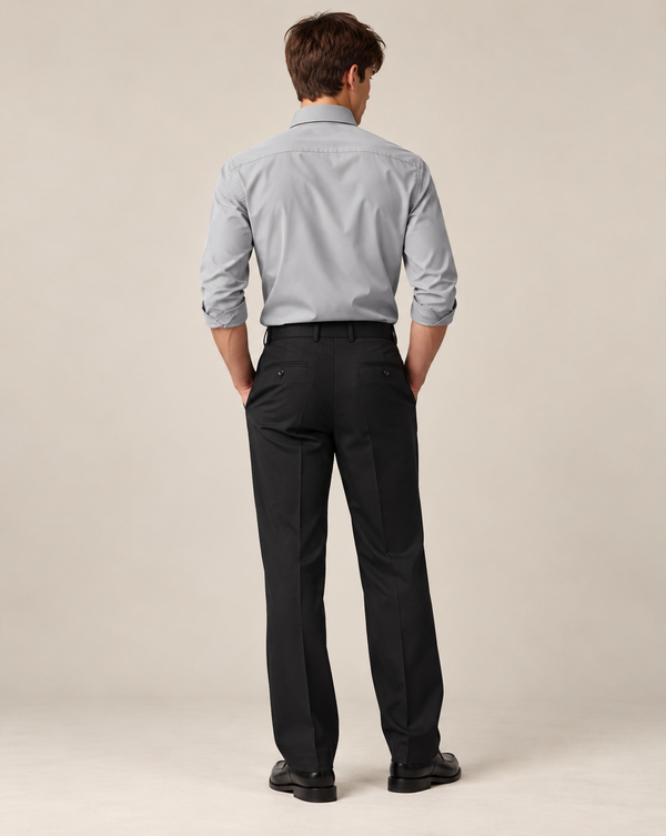 Ilyzly Ash Grey Classic Stain Plain Formal Shirt