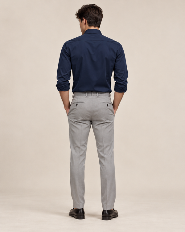 Ilyzly Dark Navy Classic Plain Formal Shirt