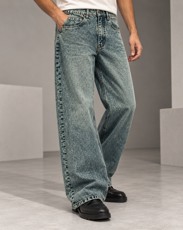 Izi Dark Olive Green Straight Fit Jean