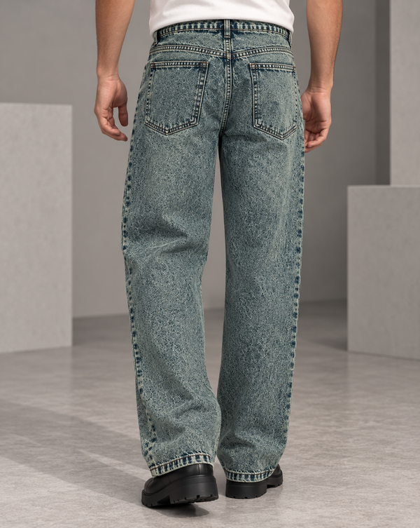 Izi Dark Olive Green Straight Fit Jean