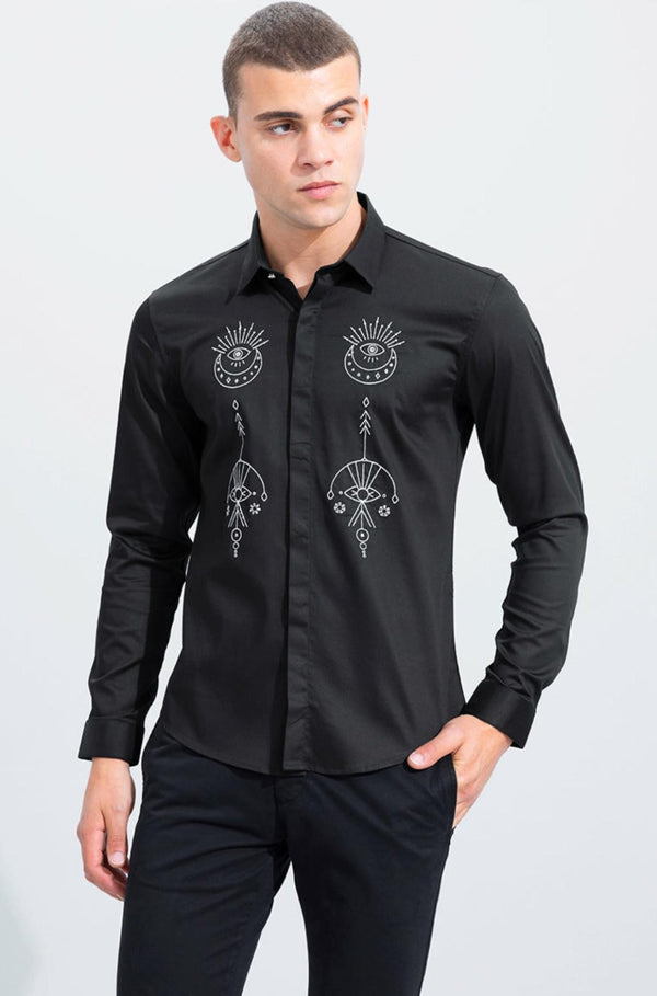 Luna black Embrodery Shirt
