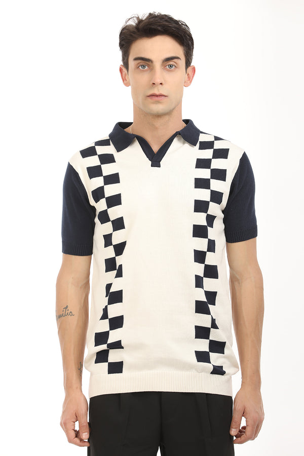 Navy Blue Box Polo T-Shirt