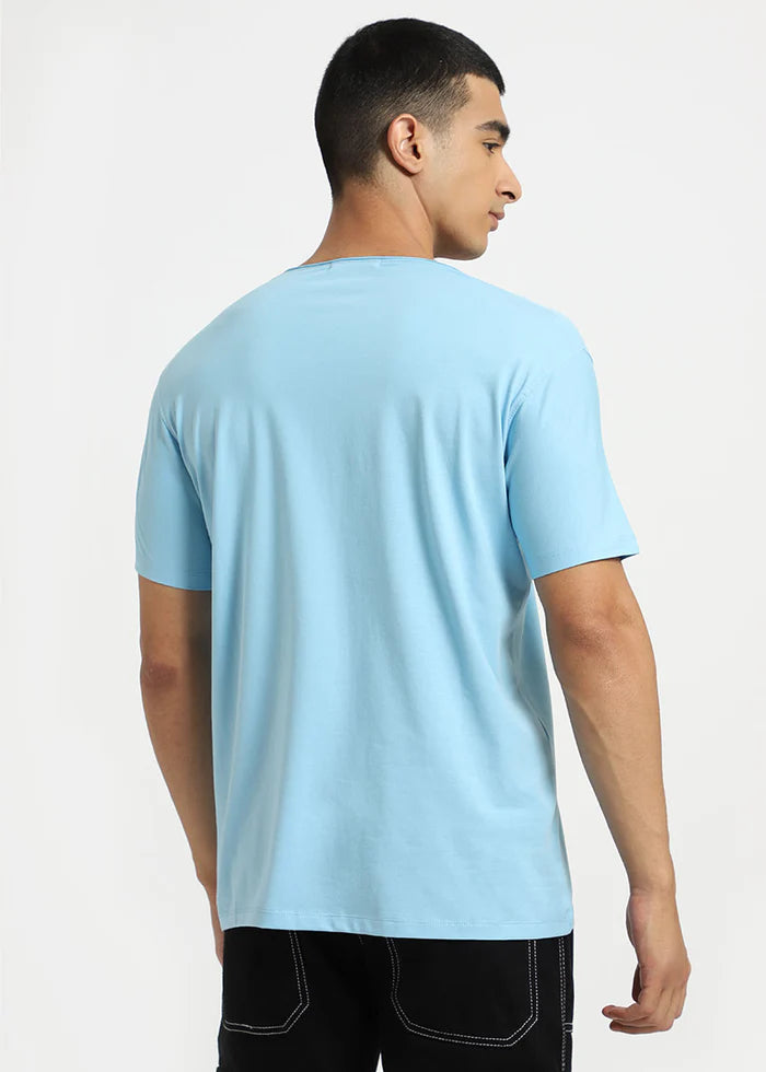 Light Blue Crew Neck T-shirt Ilyzly