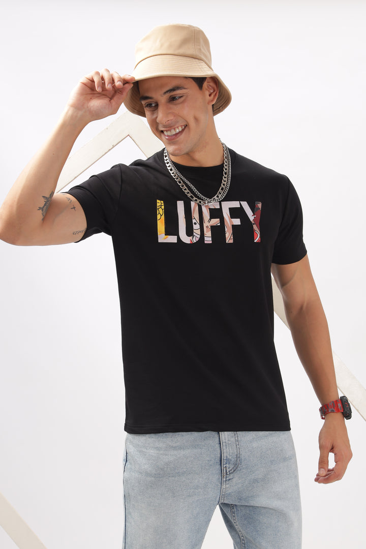 Luffy Graphic Black Printed T-Shirt Ilyzly