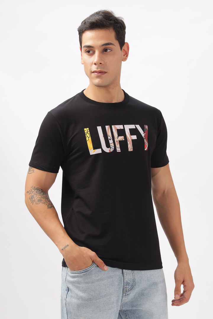 Luffy Graphic Black Printed T-Shirt Ilyzly