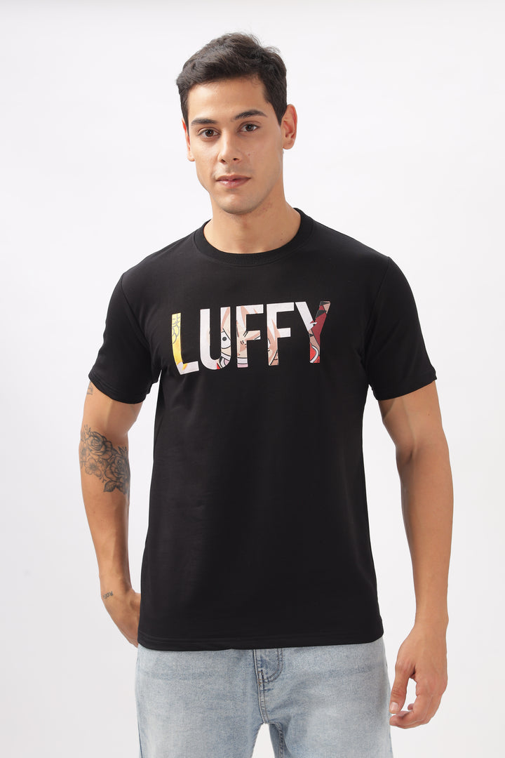 Luffy Graphic Black Printed T-Shirt Ilyzly