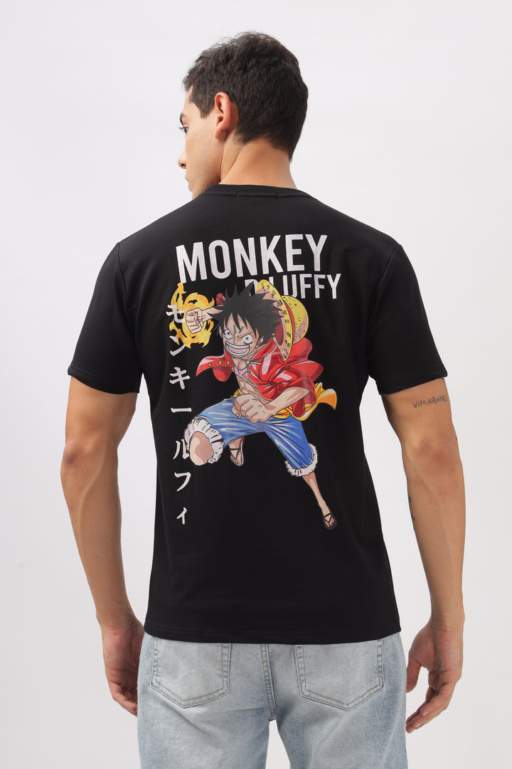 Luffy Graphic Black Printed T-Shirt Ilyzly