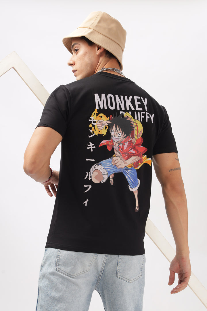 Luffy Graphic Black Printed T-Shirt Ilyzly