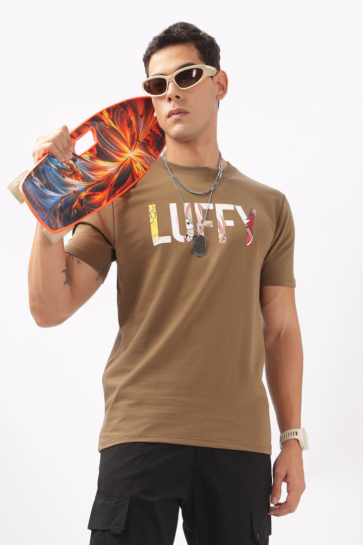 Luffy Graphic Brown Printed T-Shirt Ilyzly