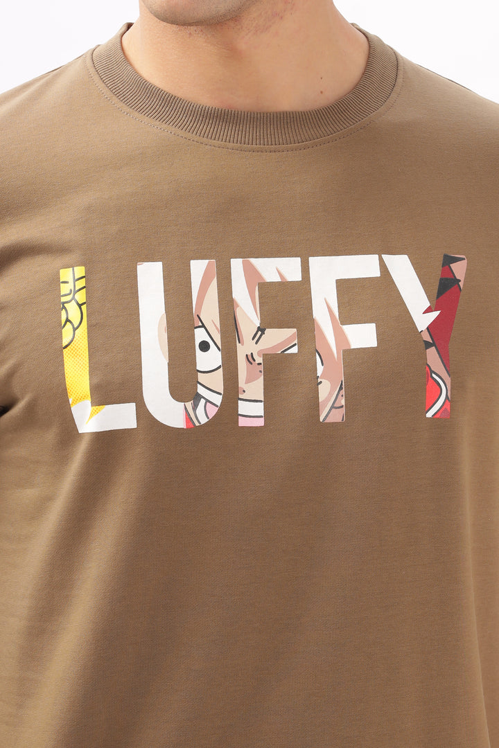 Luffy Graphic Brown Printed T-Shirt Ilyzly