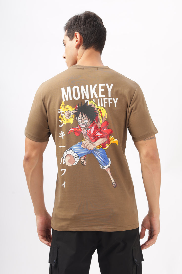 Luffy Graphic Brown Printed T-Shirt Ilyzly