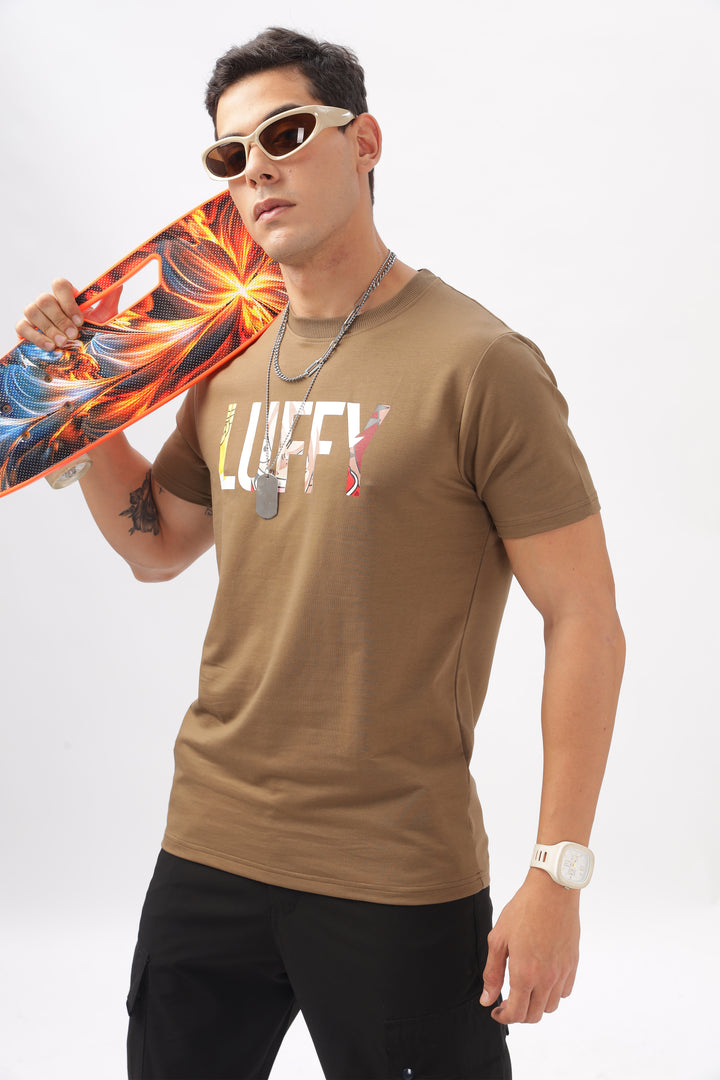 Luffy Graphic Brown Printed T-Shirt Ilyzly