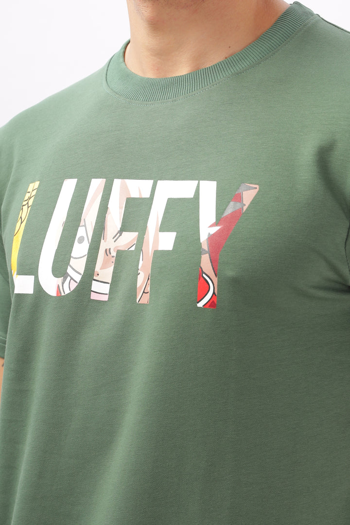 Luffy Graphic Green Printed T-Shirt Ilyzly