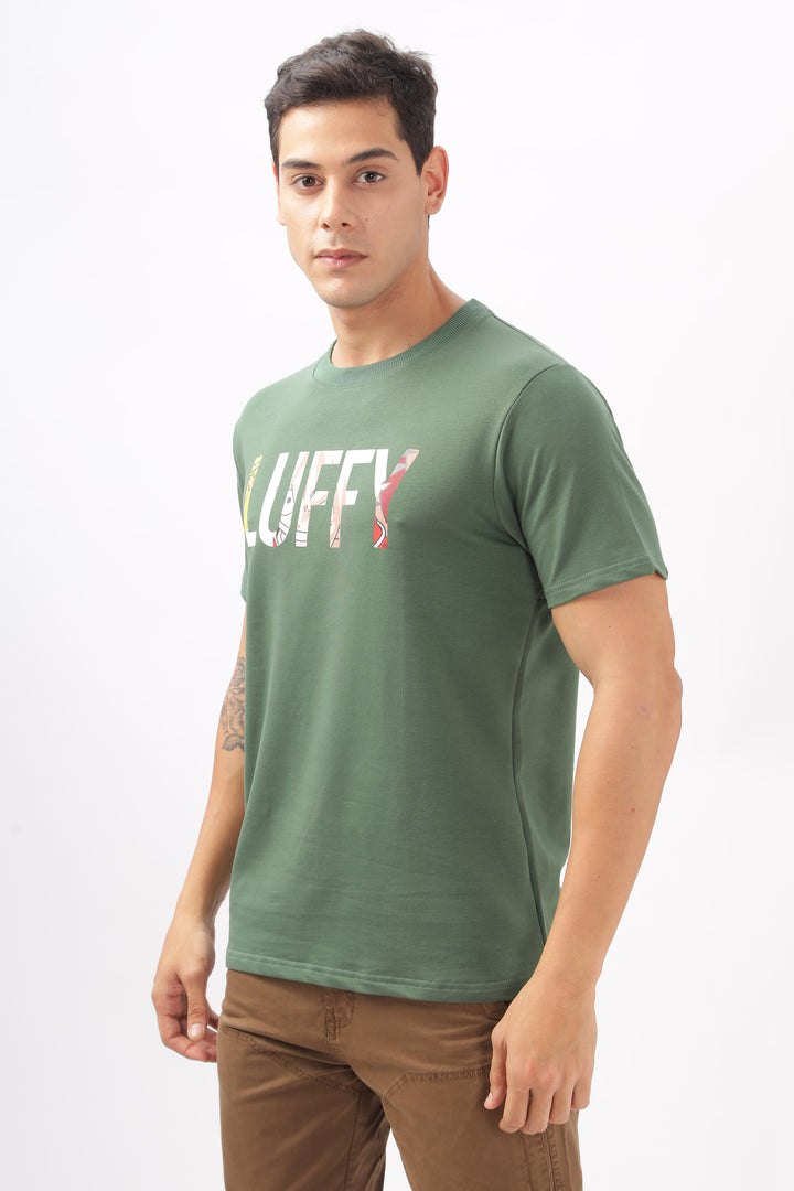 Luffy Graphic Green Printed T-Shirt Ilyzly