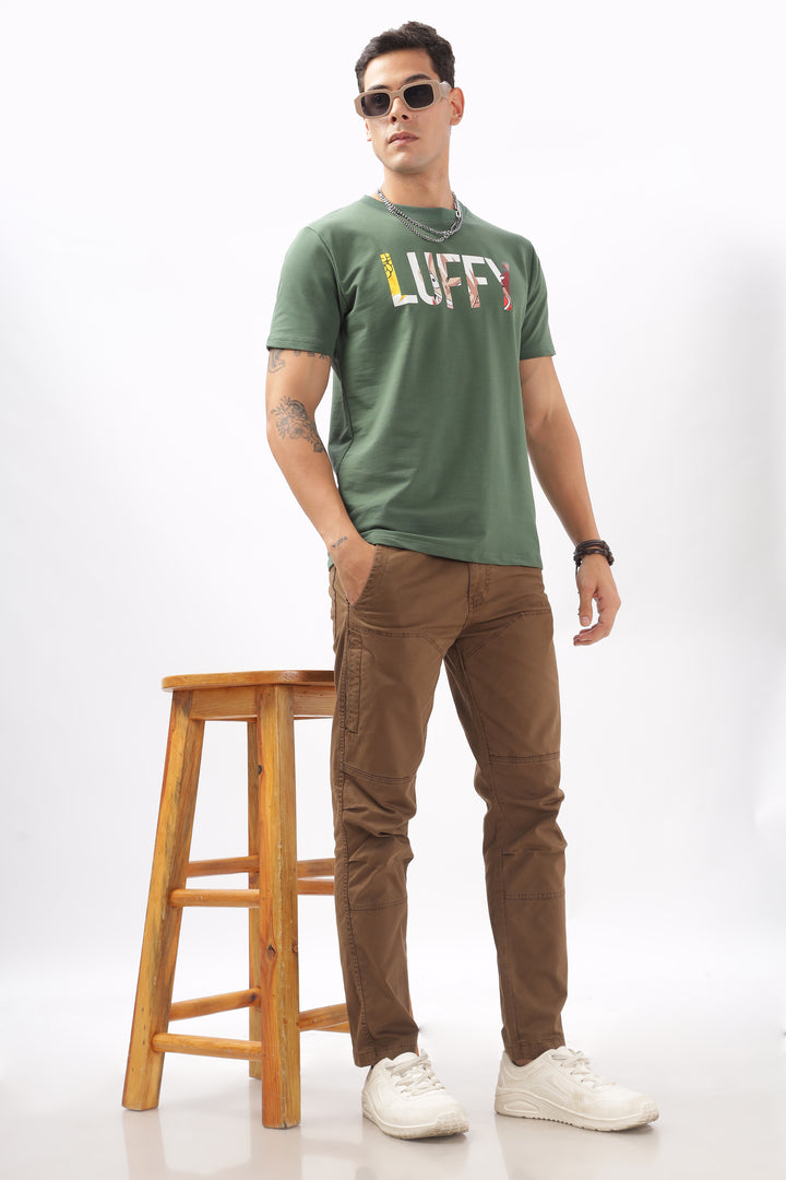 Luffy Graphic Green Printed T-Shirt Ilyzly