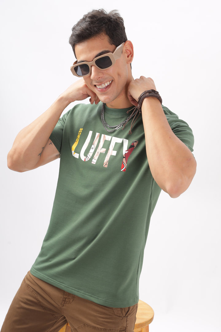 Luffy Graphic Green Printed T-Shirt Ilyzly