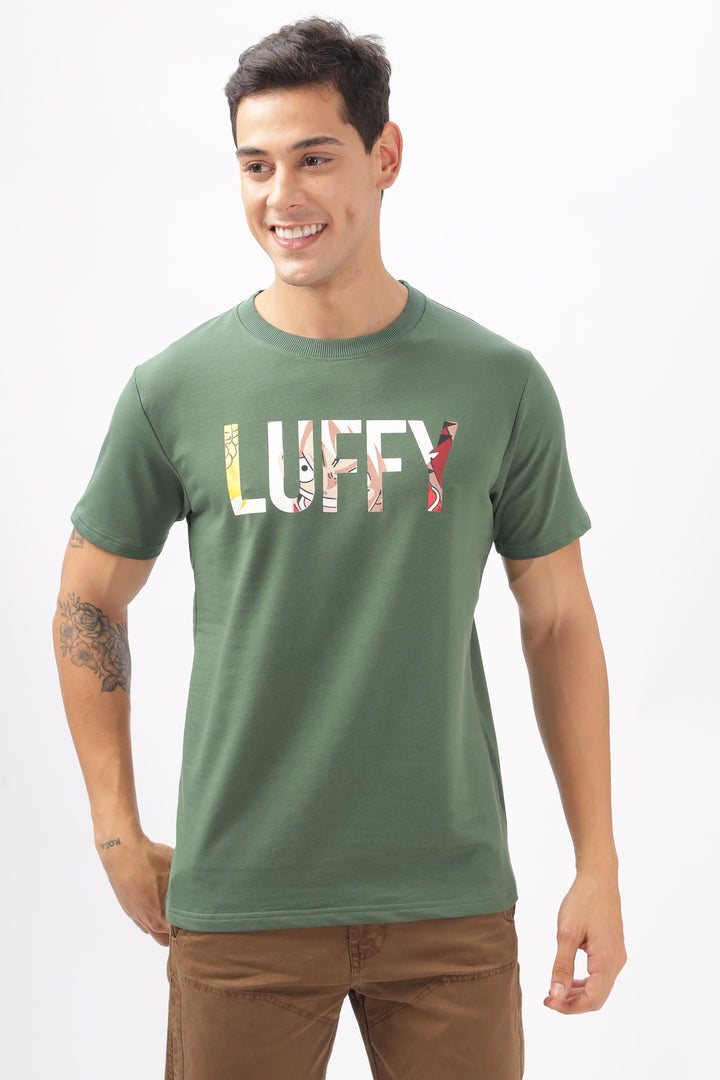 Luffy Graphic Green Printed T-Shirt Ilyzly