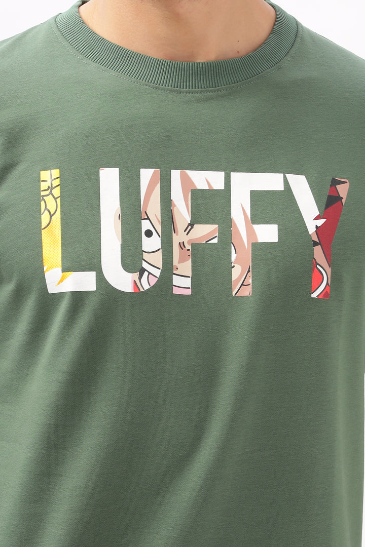 Luffy Graphic Green Printed T-Shirt Ilyzly