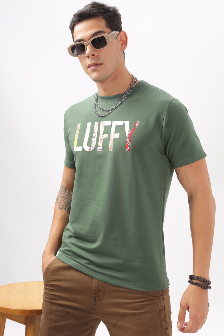 Luffy Graphic Green Printed T-Shirt Ilyzly