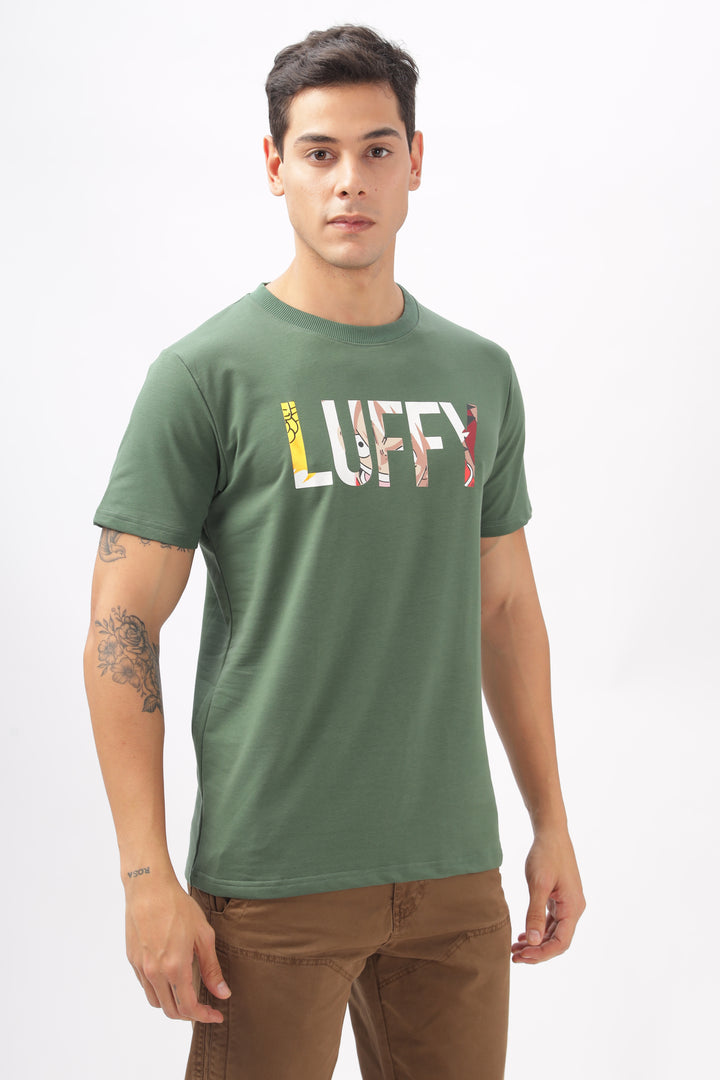 Luffy Graphic Green Printed T-Shirt Ilyzly