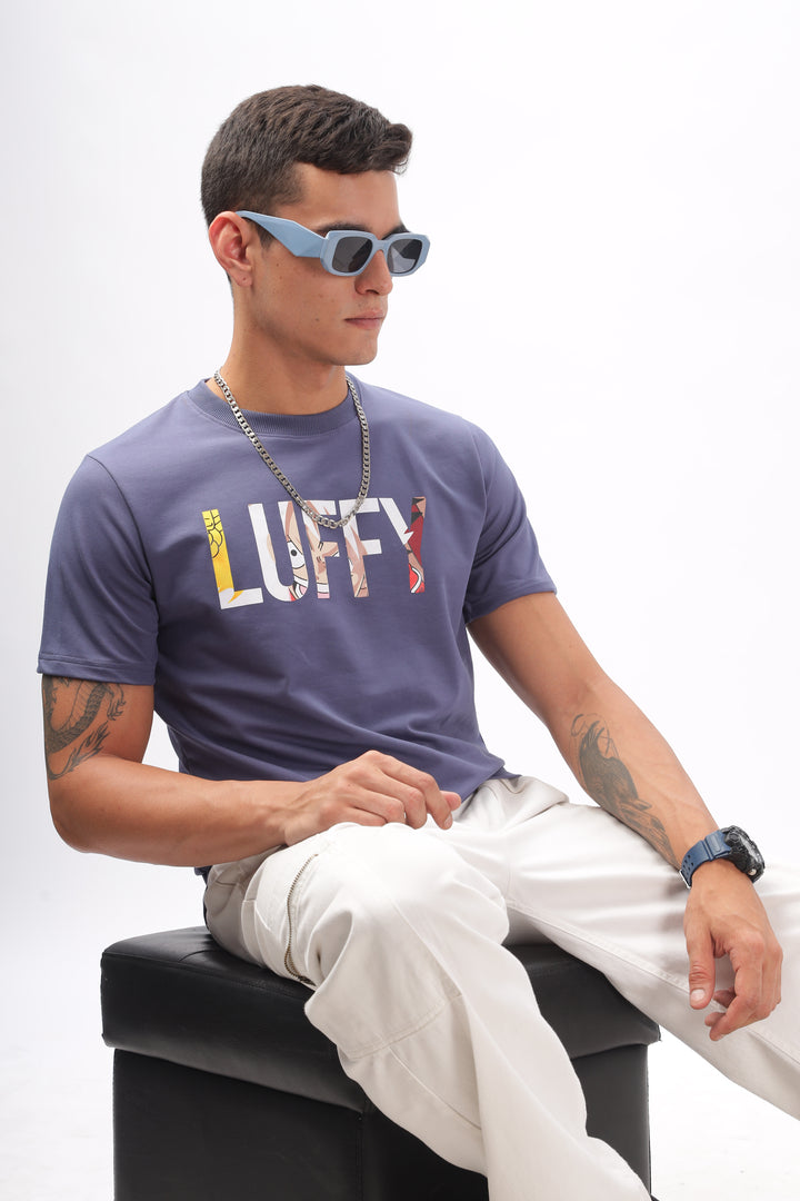 Luffy Graphic Lavender Printed T-Shirt Ilyzly