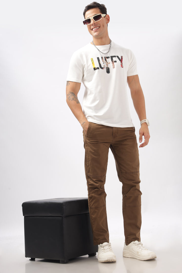 Luffy Graphic White Printed T-Shirt Ilyzly