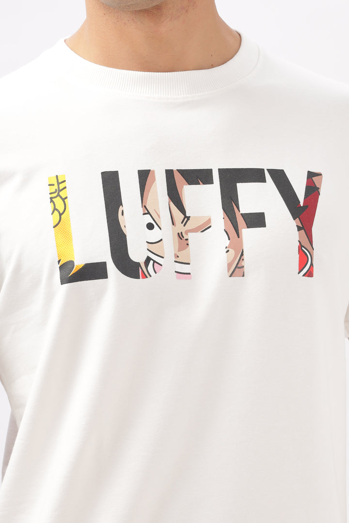 Luffy Graphic White Printed T-Shirt Ilyzly