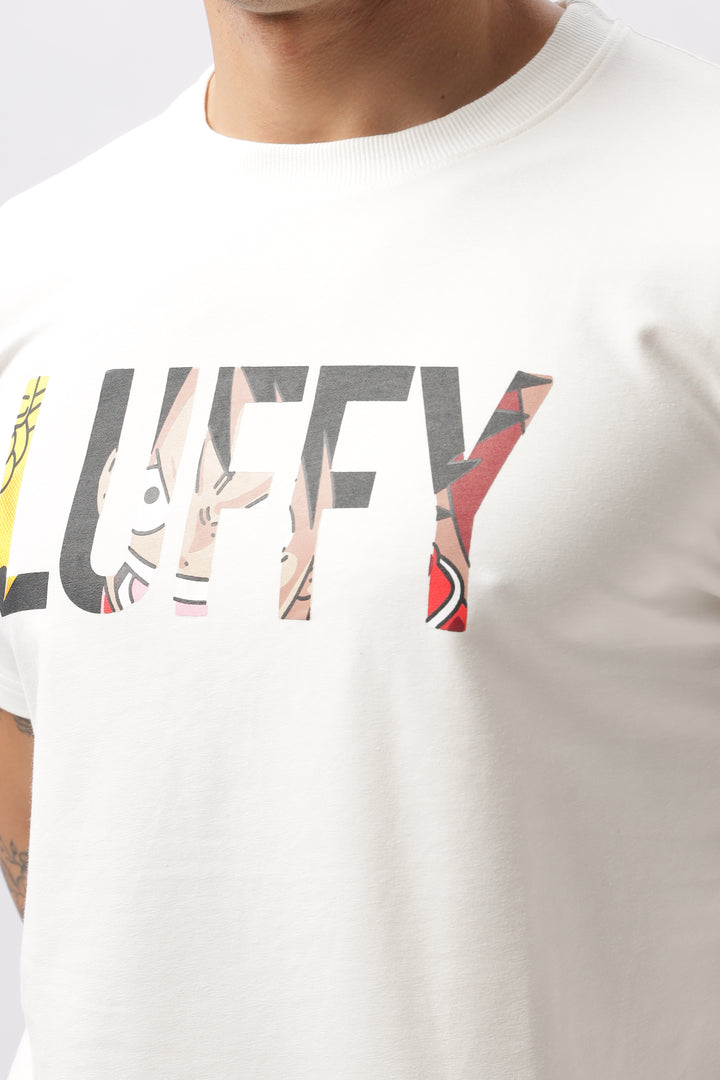 Luffy Graphic White Printed T-Shirt Ilyzly