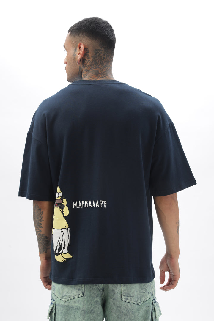 Macha Navy Blue Dropshoulder Tee Ilyzly