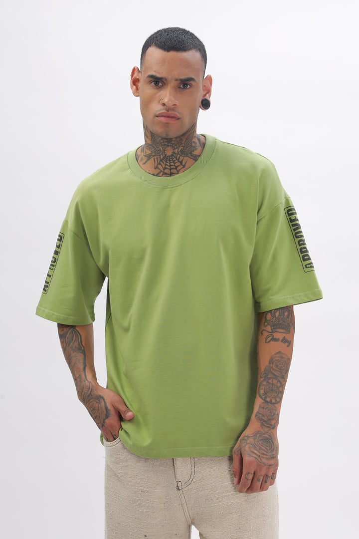 Madras Unisex Green Drop-Shoulder T-Shirt Ilyzly