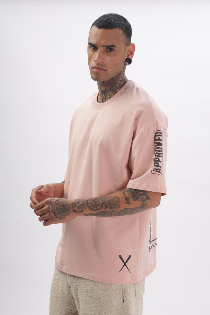 Madras Unisex Pink Drop-Shoulder T-Shirt Ilyzly