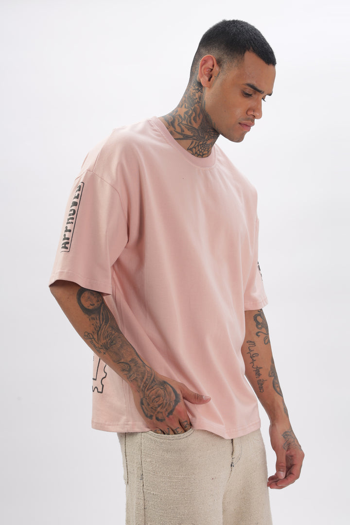 Madras Unisex Pink Drop-Shoulder T-Shirt Ilyzly