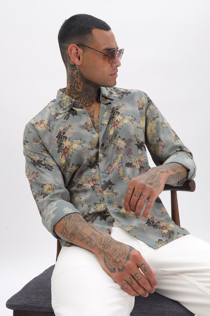 Midnight Floral Viscose Shirt Ilyzly