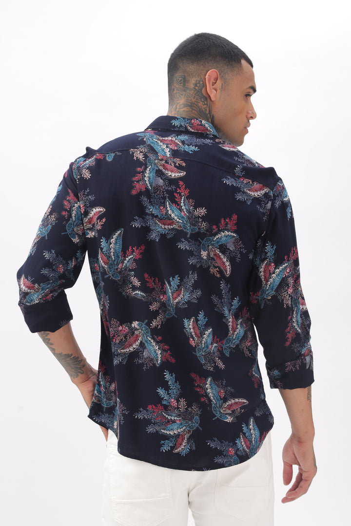 Midnight Floral Viscose Shirt Ilyzly