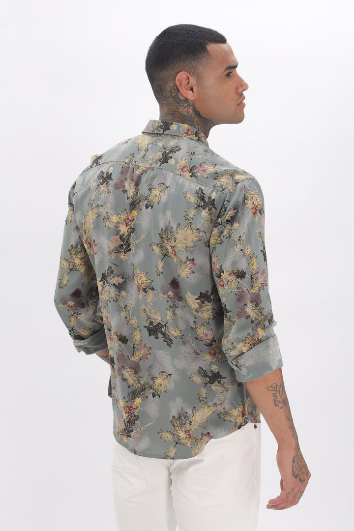 Midnight Floral Viscose Shirt Ilyzly