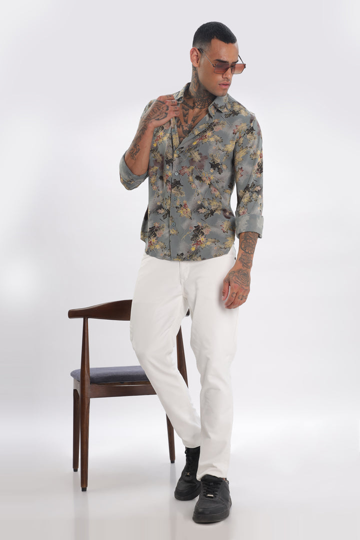 Midnight Floral Viscose Shirt Ilyzly