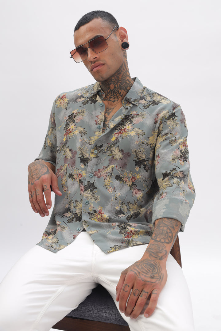 Midnight Floral Viscose Shirt Ilyzly