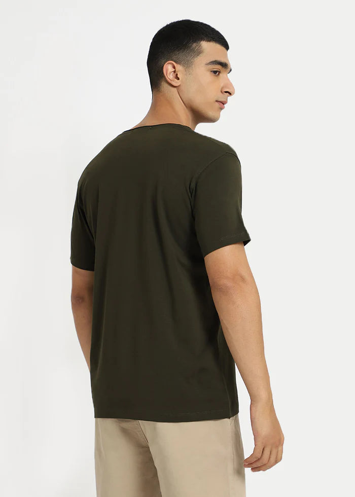 Moss Green Crew Neck T-shirt Ilyzly