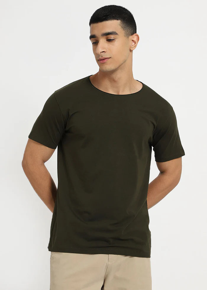 Moss Green Crew Neck T-shirt Ilyzly