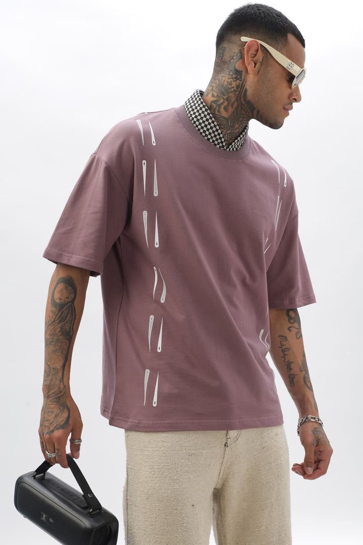 NeedleFlow Maroon Dropshoulder Tee Ilyzly