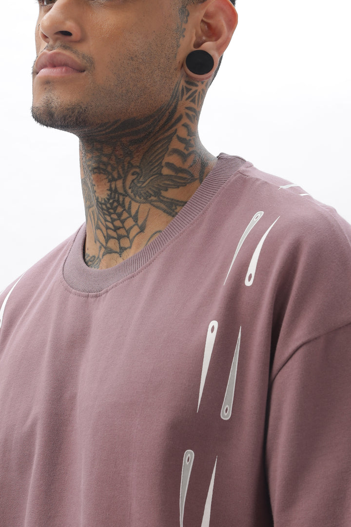 NeedleFlow Maroon Dropshoulder Tee Ilyzly