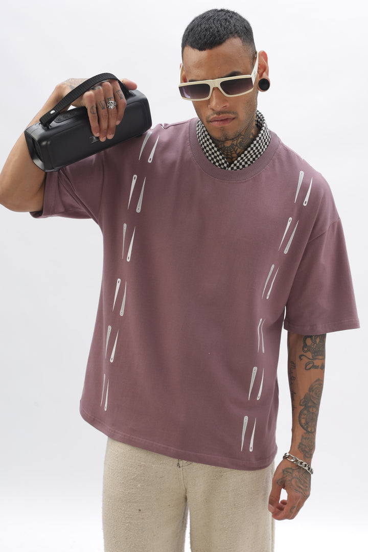 NeedleFlow Maroon Dropshoulder Tee Ilyzly