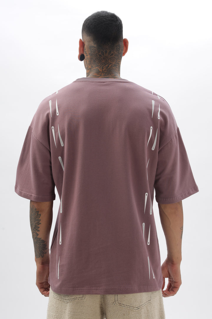 NeedleFlow Maroon Dropshoulder Tee Ilyzly