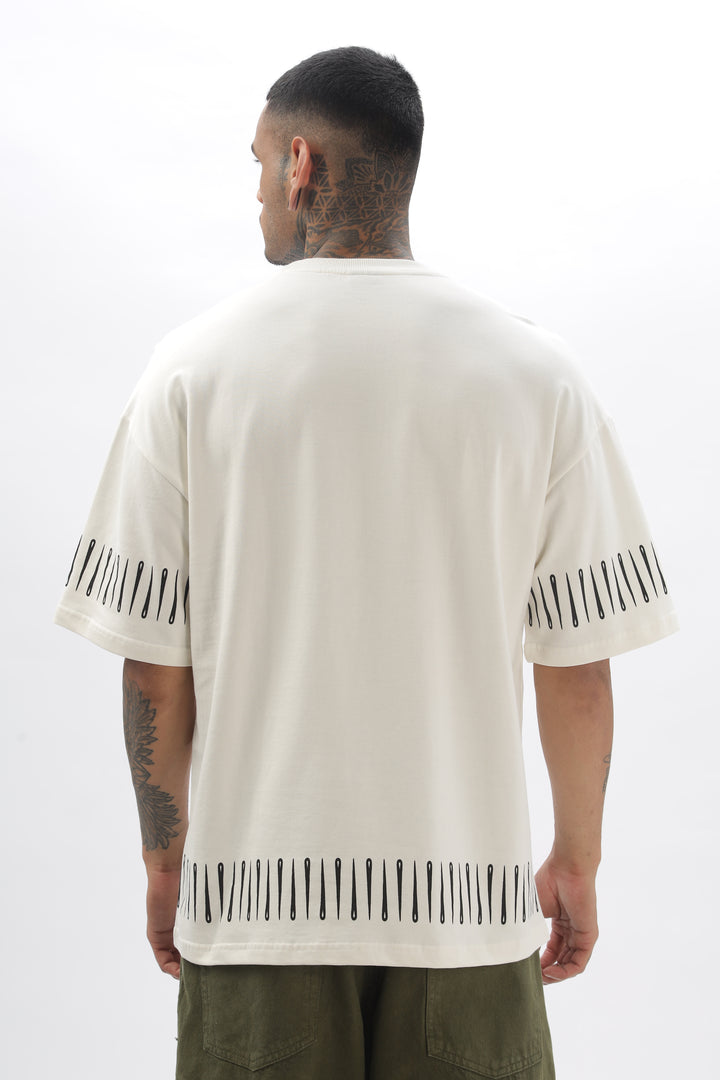 NeedleTrack Cream Dropshoulder Tee Ilyzly