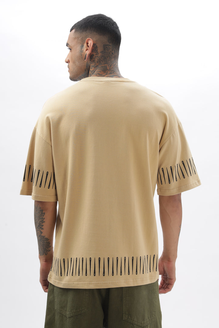 NeedleTrack Meduim Beige Dropshoulder Tee Ilyzly