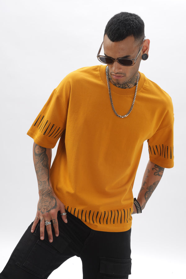 NeedleTrack Orange Dropshoulder Tee Ilyzly