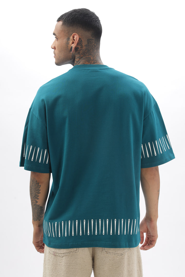 NeedleTrack Peacock Green Dropshoulder Tee Ilyzly