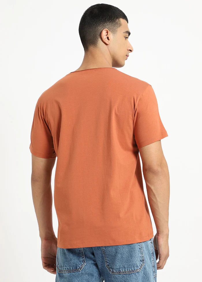 Orange Crew Neck T-shirt Ilyzly