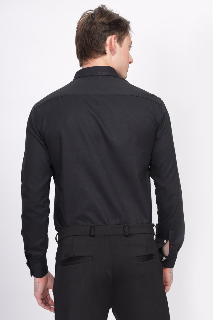 Oxford Formal Black Shirt Ilyzly